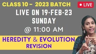 Heredity amp Evolution Class 10 Science LIVE class [upl. by Zohar]