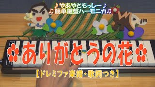 ありがとうの花【鍵盤ハーモニカ】ドレミファ楽譜・歌詞つき♪やあやともっしー♪♫簡単鍵盤ハーモニカ ♫ [upl. by Selhorst]