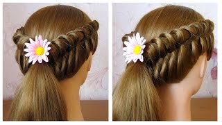 🌺 Coiffure facile à faire soi même pour cheveux mi longlong 🌺 Coiffure tresse originale [upl. by Anrim]