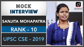 Sanjita Mohapatra Rank 10 UPSC CSE 2019 [upl. by Hadrian]