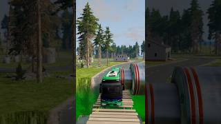 Mix Color Buses Vs Giant Bollard Crashes beamng beamngcrashes shorts [upl. by Akeemat]