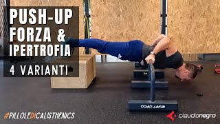 Pushup Tecnici per la forza e lipertrofia  4 Varianti [upl. by Nosreip933]