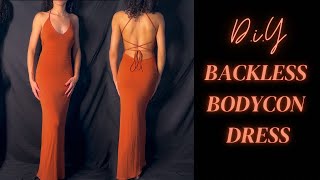 Diy Backless slim fit long bodycon dress  easybeginner friendly sewing  Jewel ivy [upl. by Aggappe]