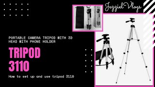 How to set up and use tripod 3110  recommend tripod for vlogger  magandang tripod  unbox tripad [upl. by Arelc]