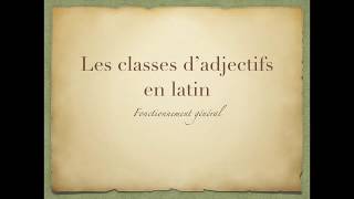 Capsule sur les classes d’adjectifs en latin [upl. by Notfilc767]