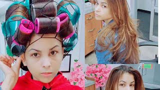 HOW TO DO DOMINICAN ROLLER SET YOURSELFHOW TO DO DOMINICANBLOWOUT rollerset rolos fyp viral [upl. by Toile]