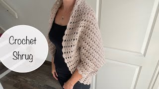 Crochet shrug  free crochet pattern [upl. by Dlorrej833]