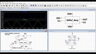 Transient analysis of an Differential Amplifier using LTspice tool and BSIM model [upl. by Radburn903]