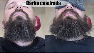 Arreglo de barba cuadrada Tutorial de barbería [upl. by Anifesoj]