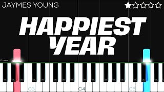 Jaymes Young  Happiest Year  EASY Piano Tutorial [upl. by Aiza]