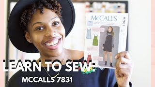 LEARN TO SEW MCCALLS 7831 EASY SEW JUMPER DRESS [upl. by Donahue]