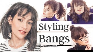 How To Style Bangs  How I Style My Bangs [upl. by Ggerg]