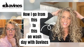 New Wash Day FAV  Curly Wavy Hair Routine using Davines [upl. by Pru]