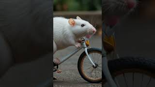 Rat is driving a cycle ratshorts rat cuterat shorts short viralshorts [upl. by Sudbury240]