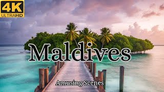 Maldives In 4k  Relaxing Music With Beautiful Nature  Amusing Scenes Film [upl. by Beauvais]