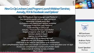 New Co Op Levinson Lead Program Launch Webinar Seminar Annuity FEX amp Facebook Lead Options [upl. by Squire872]