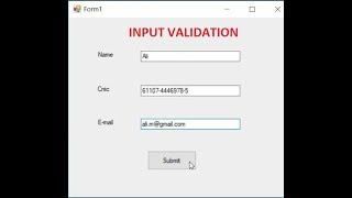 C TutorialInput ValidationName  Cnic  Email [upl. by Chaim]