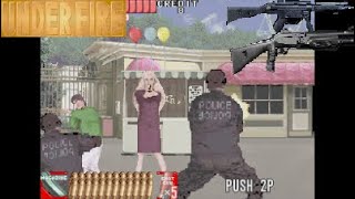 Under Fire Arcade 1993 Rail Shooter Full Playthrough [upl. by Leahkim]