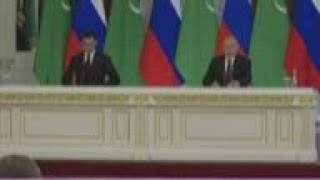 Putin welcomes new Turkmen leader in Moscow [upl. by Brackett]