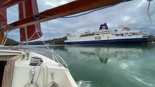 Shrimper 19 Sailing amp motoring river Fal Turnaware Ruan Creek [upl. by Pirali952]