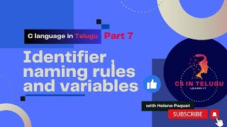 Learn about Identifiers variables and naming rules  in Telugu [upl. by Farika621]