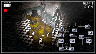 FNAF 2 in REAL TIME ll Golden Freddy vs Gray Puppet SFM Animation fanmade [upl. by Shepard]