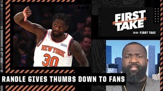 Perk reacts to Julius Randle giving a thumbs down to Knicks fans 👎  First Take [upl. by Manella]