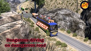 driving overload bus on beautiful road 18 [upl. by Armelda]