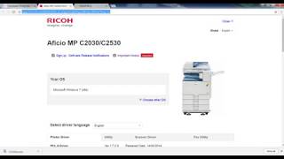 how to install printer Ricoh Aficio MP C2030 Win7 64 bit [upl. by Ruprecht]