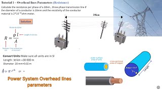 How to calculate overhead transmission Lines parameters Resistance  Tutorial 1 [upl. by Cannon]