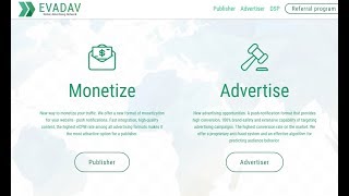 Evadav review  Native Advertising Network with Push Notifications [upl. by Yentyrb]