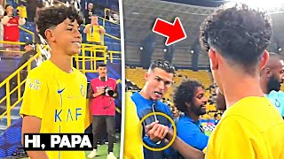 Cristiano Ronaldo meet Cristiano Junior and his Al Nassr U13 Teammates 😍❤️ [upl. by Oinesra]