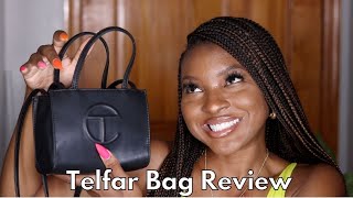 TELFAR HANDBAG REVIEW  WHAT CAN FIT IN MY SMALL amp MEDIUM TELFAR BAGS  BLACK OWNED  KENSTHETIC [upl. by Ellah]