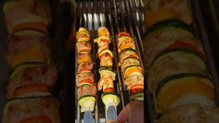 Teriyaki Chicken Beef Shrimp Kabobs food [upl. by Yllatan]