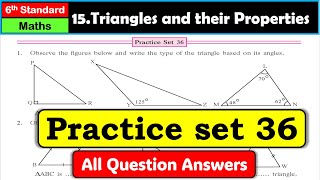 practice set 36 class 6 maths  chapter 15 triangle and their properties practice set 36  6th math [upl. by Selby]