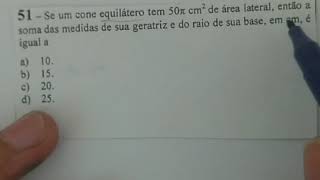 eear questão do cone equilátero [upl. by Joacimah176]