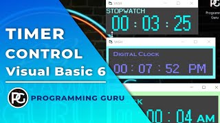 Visual basic 60 Digital Clock using Timer Control in visual basic 60 tutorial [upl. by Ylra815]