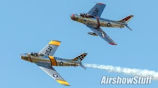 F86 Sabre Formation Flybys  Northern Illinois Airshow 2017 [upl. by Boycie]