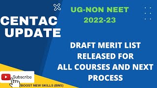 CENTAC 202223  UG NON NEET  DRAFT MERIT LIST RELEASED  NEXT PROCESS  centac puducherry [upl. by Ahtekahs]