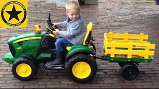 PEG PEREGO JOHN DEERE Ground Force TRACTOR for KIDS operated by 2yr old Jack [upl. by Eisned]