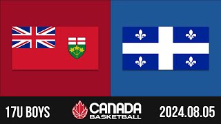 2024 Canada Basketball Nationals 🏀 17U BOYS Ontario v Quebec Aug 5 2024 [upl. by Yerocaj777]