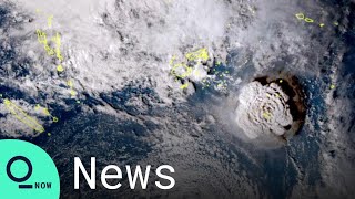 Volcano Eruption Near Tonga Seen From Space [upl. by Shaddock]