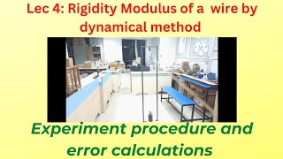 Lec 4 Rigidity Modulus experiment procedure and error calculations [upl. by Hamil227]