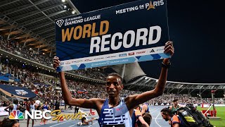 Girma smashes steeplechase WORLD RECORD to cap historic day in Paris  NBC Sports [upl. by Rogergcam]