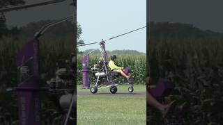 GyroCopter takeoff Mentone Indiana Gyro Technic [upl. by Rebmat394]