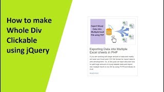 How to make Whole Div Clickable using jQuery [upl. by Anuaek]