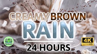 Creamy Brown Rain Noise  24 Hours BLACK SCREEN  Study Sleep Tinnitus Relief amp Focus [upl. by Neall391]