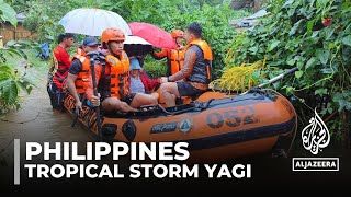 Up to 11 reported dead as Tropical Storm Yagi lashes Philippines [upl. by Charie413]