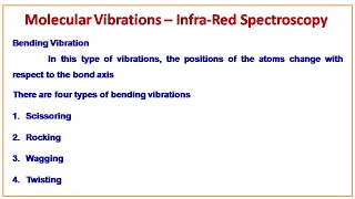 Types of Molecular Vibrations in IR Spectroscopy [upl. by Ydnelg]