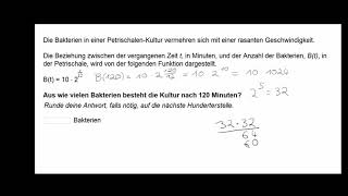 Exponentielles Modell  Textaufgabe Bakterienwachstum [upl. by Anasxor666]